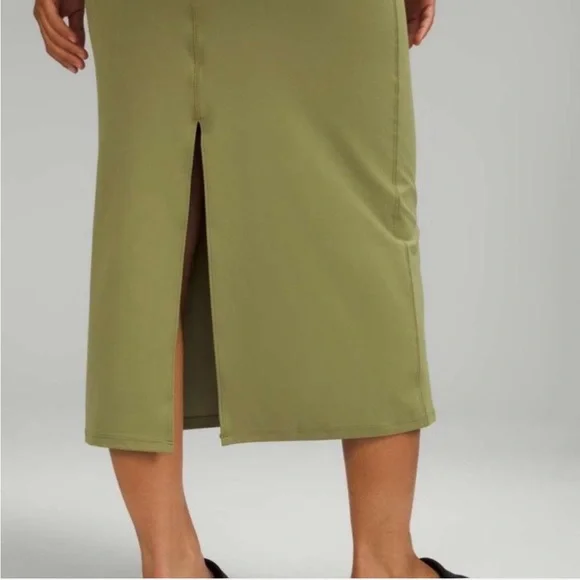 lululemon athletica Avocado Olive Green Sleeveless Midi Dress - Picture 7 of 7